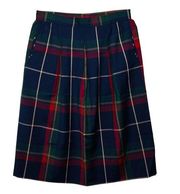 Vintage 80s Pendleton Size 12 Navy Window Pane Plaid ALine Skirt Pleated Classic