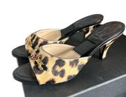 MARC JACOBS LEOPARD KITTEN HEEL THE MULES NY LIMITED ED. SANDALS SIZE 7/37 NIB