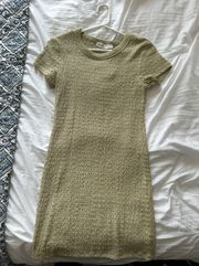 Textured Short Sleeve Dress Green