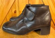 Croft & Barrow Ankle Boots 8M Leather Chunky Heel Square Toe Vtg 90s Y2K Comfort