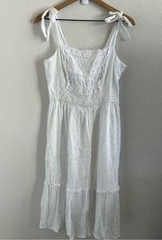 Cupcakes & Cashmere White Lace Tie Strap Dress Boho Neutral Feminine Coastal 8