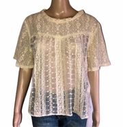 Love J short sleeve lace blouse