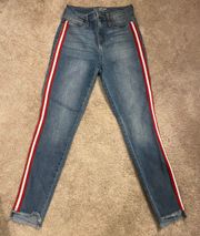 Red Stripe High Wasted Jeans