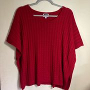 Mudpie Ladies one size deep red poncho style sweater