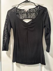 Black V Neck Top