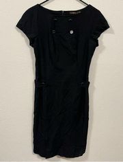 Reiss Women’s Black Mini Viscose Wool Dress