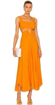 NEW Cult Gaia Eileen Waist Cutout Dress, Revolve Apricot, Size L New w/Tag