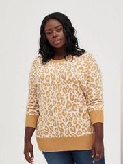 Torrid Drop Shoulder Sweater in Popcorn Leopard Print