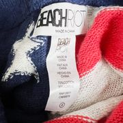 Beach Riot Women's Balboa Cotton Blend Knit American Flag Print Mini Shorts S 