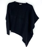 Helmut Lang Asymmetrical Alpaca Poncho Black XS