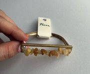 NEW Anthropologie Terra Stone Rock Clasp Bracelet Gold