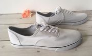 White Canvas Sneakers, Size 12W