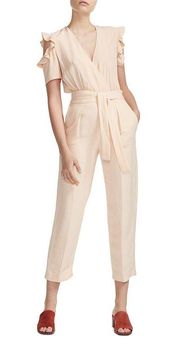 Piruize Ruffled Shoulder Jumpsuit In Mandarine