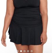 Ralph Lauren New Lauren  Black Plus Size Beach Club Solids Ruffle Swim Skirt