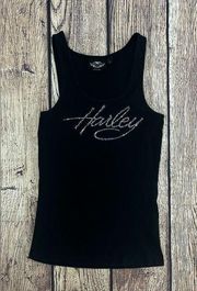 Harley Davidson Jeweled Black Tank Top L