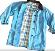 Western Ranch Rodeo Denim Jean Shacket jacket flannel blue