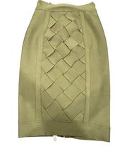 NWT House Of CB Bandage Midi Bodycon Pencil Skirt In Raive Khaki Green XS