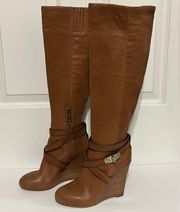 BCBMAXAZRIA Remy Wedge Boot Light Brown or Tan 7.5