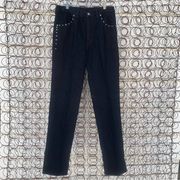 Vintage 90s Roughrider black bareback wedgie rhinestone cowgirl western jeans