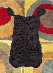 Black Mini Short Ruched Dress Off The Shoulder Fits like an XS Women’s