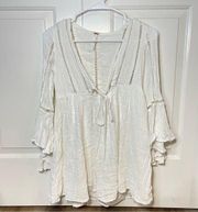 Free People  White flowy Shirt Size XS