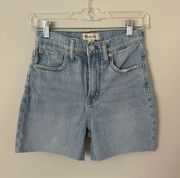 Light Wash High Rise Denim Shorts