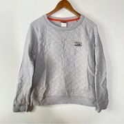 Patagonia  Womens Gray Quilted Crewneck Sweatshirt Size Medium