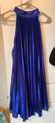 Halter Neck Pleated Dress