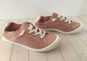 Pink Canvas Sneakers, Size 8