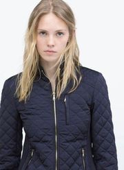 ZARA  woman quilted padded jacket coat Sz XS