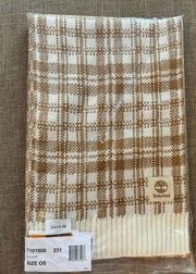 TIMBERLAND Scarf Plaid Cream & Beige 10”W x 68”L NEW & SEALED HOLIDAY WINTER