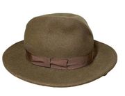 Orvis Fedora Hat Round Wide Brim Sash Ribbon Brown One Size Packable