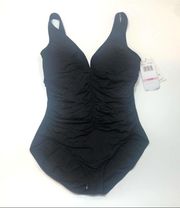 Coco Reef black vneck underwire one piece swimsuit