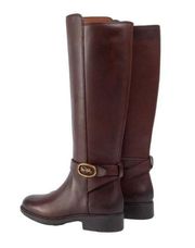 Coach Farrah Leather Tall Riding Boots in Walnut Brown Women's Size 5B NWOB