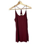 Boutique Miss Love Burgundy Red Textured Tank Top S