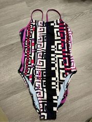 Nike  Patterned One Piece Swimsuit Size 8