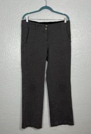 Title Nine Women 12 Gray Ponte Knit Pants Pockets Straight Leg Outdoor Hiking