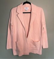 Magaschoni Pink Cotton/Wool Blend Blazer Sweater Jacket size M