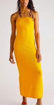 Beach Gold Rio Sweater Strapless Maxi Dress