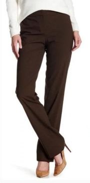 LAFAYETTE 148 Stretch-Wool Wide Leg Pants Size 12 Brown