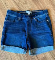 Dark Wash Cuffed Shorts