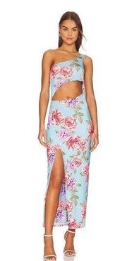 NWT  x AFRM Lumi Maxi Dress In Blue Bouquet