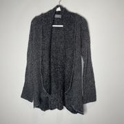 Wooden Ships Mohair Wool Blend Dark Gray Open Front Cardigan Size Small/Medium