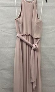 NEW Bhldn Donna Morgan Alana chiffon Belted maxi gown bridesmaid wedding sash