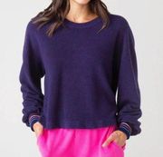 SUNDRY‎ Stripe Cuff Faux Sherpa Sweatshirt NWT