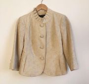 Willi Smith Button Front Suit Jacket Cream Size 4