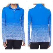 Womens Xersion Long Sleeve Racing Blue White Quick Dri 1/4 Zip Top Size Large