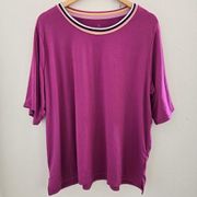 Cuddl Duds Womens size 1X Purple Short Sleeve Sleep Shirt Top