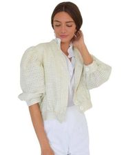 Never a Wallflower mint tweed button front jacket women’s size small