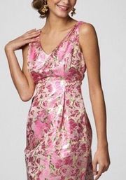 Lilly Pulitzer KIKI Dress Metallic Jacquard Pink Gold Cocktail Dress Size 8